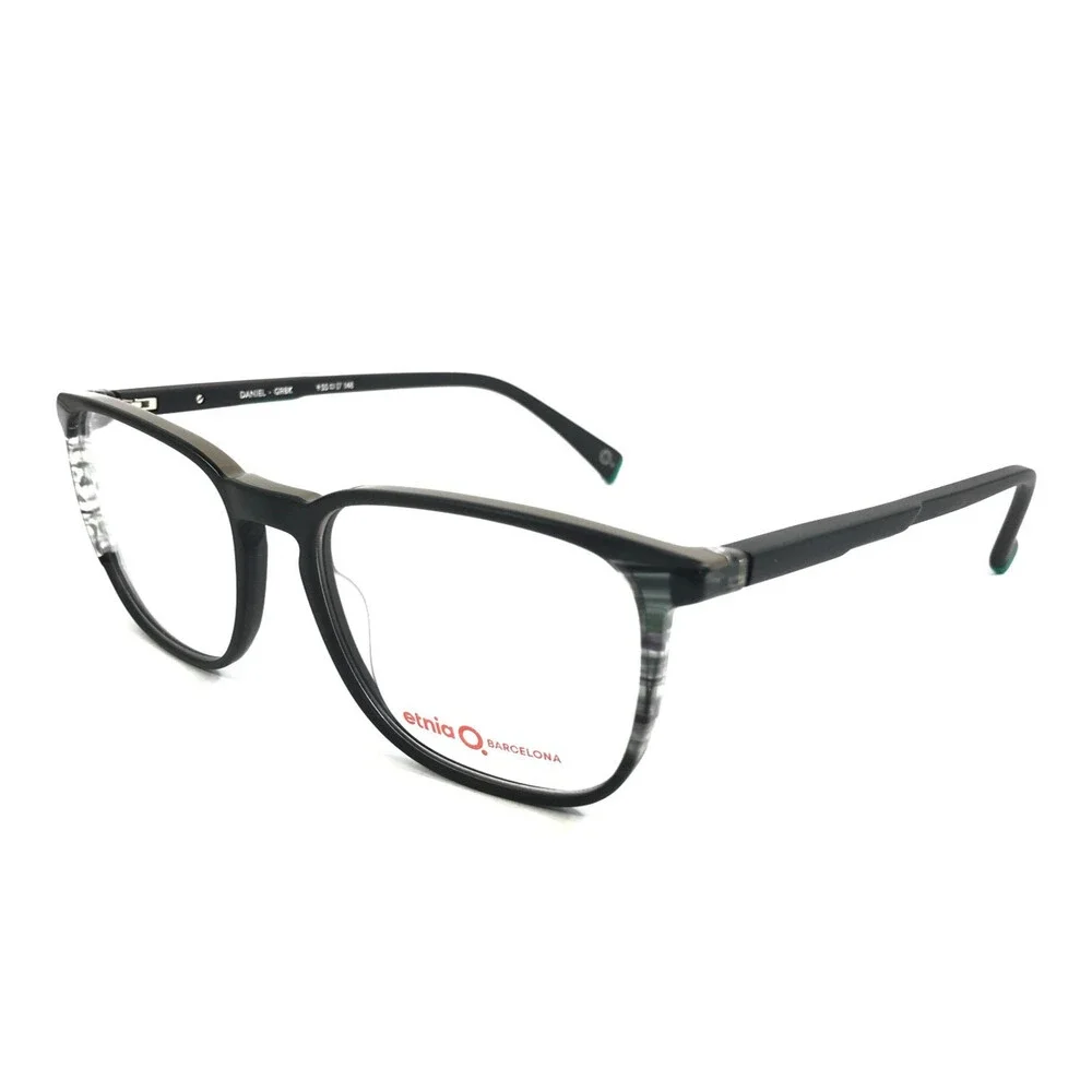 Etnia Barcelona Eyeglasses Frames DANIEL GRBK Gray Green Black Square 55-17-148